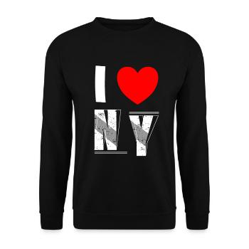 J’aime NY New York Liebe USA Fan - Sweat-shirt Unisexe - noir - Devant - Alina (178cm) & Michal (187cm)