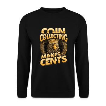 Coin Collecting Power Cents Numismatics Coin - Unisex Sweatshirt - black - Front - Alina (178cm) & Michal (187cm)