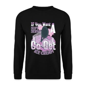 Wenn Sie Einen Weichen Aufschlag Wünschen - Unisex Pullover - Schwarz - Vorne - Alina (178cm) & Michal (187cm)