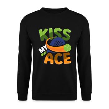 Amateurs de padel, Kiss My Ace, Padel tennis - Sweat-shirt Unisexe - noir - Devant - Alina (178cm) & Michal (187cm)