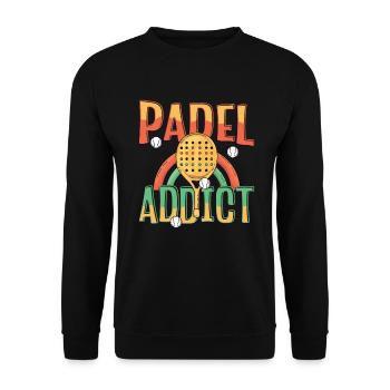 Accro au padel, Tennis de padel - Sweat-shirt Unisexe - noir - Devant - Alina (178cm) & Michal (187cm)