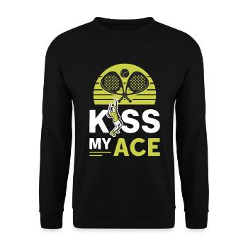 Amateurs de padel, Kiss My Ace, Padel tennis - Sweat-shirt Unisexe - noir - Devant - Alina (178cm) & Michal (187cm)