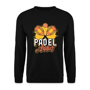 Accro au padel, Tennis de padel - Sweat-shirt Unisexe - noir - Devant - Alina (178cm) & Michal (187cm)