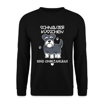 Schnauzer Küsschen sind unbezahlbar - Unisex Pullover - Schwarz - Vorne - Alina (178cm) & Michal (187cm)
