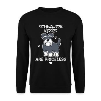 Schnauzer kisses are priceless master mistress - Unisex Sweatshirt - black - Front - Alina (178cm) & Michal (187cm)