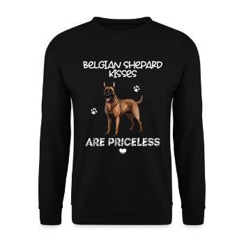 Les baisers de berger belge n’ont pas de prix Malli Mali - Sweat-shirt Unisexe - noir - Devant - Alina (178cm) & Michal (187cm)