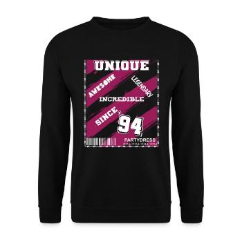 Unique awesome incredible legendary since '94 - Unisex Sweatshirt - black - Front - Alina (178cm) & Michal (187cm)