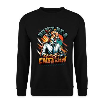 Video Gaming Cheetaah Esport Gaming Nerd Gamer - Unisex Pullover - Schwarz - Vorne - Alina (178cm) & Michal (187cm)