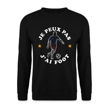 Je Peux Pas J'ai Foot - Sweat-shirt Unisexe - noir - Devant - Alina (178cm) & Michal (187cm)