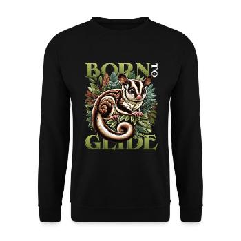 Australische Sugar Glider Kurzkopfgleitbeutler - Unisex Pullover - Schwarz - Vorne - Alina (178cm) & Michal (187cm)