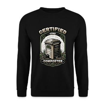 Composting Enthusiast Vermiculture Kompostierung - Unisex Sweatshirt - black - Front - Alina (178cm) & Michal (187cm)
