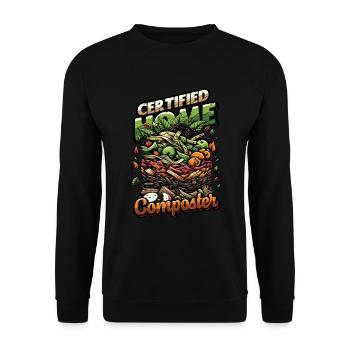 Composting Enthusiast Vermiculture Kompostierung - Unisex Sweatshirt - black - Front - Alina (178cm) & Michal (187cm)