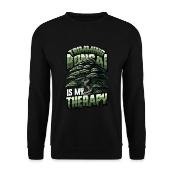 Trimming bonsai is my therapy bonsai - Unisex Sweatshirt - black - Front - Alina (178cm) & Michal (187cm)