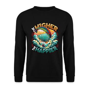 Fallschirmspringen Parachute Skydiving Paraglider - Unisex Pullover - Schwarz - Vorne - Alina (178cm) & Michal (187cm)