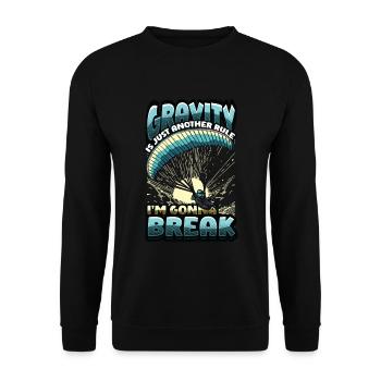 Skydiving Parachute Skydiving Paragliding - Unisex Sweatshirt - black - Front - Alina (178cm) & Michal (187cm)