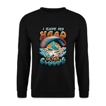 Skydiving Parachute Skydiving Paragliding - Unisex Sweatshirt - black - Front - Alina (178cm) & Michal (187cm)