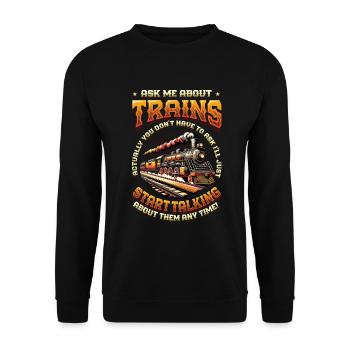Trainspotting Train Lovers Trains - Sweat-shirt Unisexe - noir - Devant - Alina (178cm) & Michal (187cm)