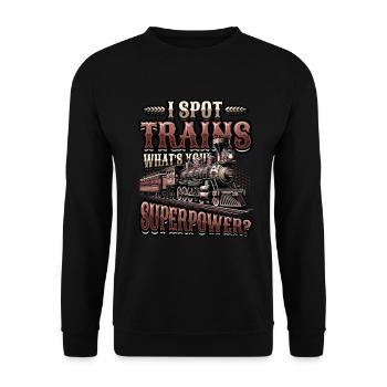 Trainspotting Train Lovers Trains - Sweat-shirt Unisexe - noir - Devant - Alina (178cm) & Michal (187cm)
