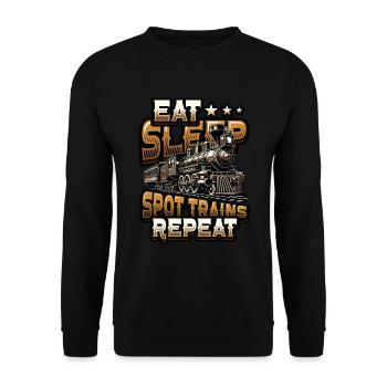 Trainspotting Train Lovers Trains - Sweat-shirt Unisexe - noir - Devant - Alina (178cm) & Michal (187cm)
