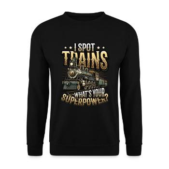 Trainspotting Train Lovers Trains - Sweat-shirt Unisexe - noir - Devant - Alina (178cm) & Michal (187cm)