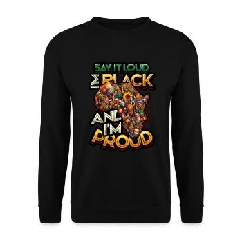 African American Black History - Unisex Sweatshirt - black - Front - Alina (178cm) & Michal (187cm)