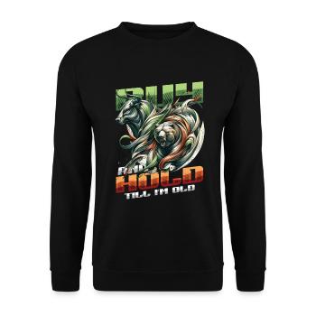 Finanzielle Freiheit Aktien Investor Börse - Unisex Pullover - Schwarz - Vorne - Alina (178cm) & Michal (187cm)