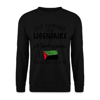 Martinique Homme Légende Humour Papa Et Fils - Sweat-shirt Unisexe - noir - Devant - Alina (178cm) & Michal (187cm)
