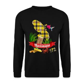 Map Martinique Madras 972 French West Indies - Unisex Sweatshirt - black - Front - Alina (178cm) & Michal (187cm)