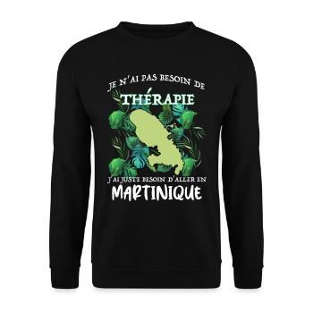 Martinique Good Therapy Humor Man or Woman - Unisex Sweatshirt - black - Front - Alina (178cm) & Michal (187cm)