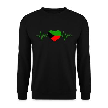 Drapeau Martinique Homme Femme Enfant Coeur - Sweat-shirt Unisexe - noir - Devant - Alina (178cm) & Michal (187cm)
