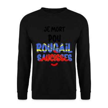 Flagge von La Réunion Rougail Wurst - Unisex Pullover - Schwarz - Vorne - Alina (178cm) & Michal (187cm)