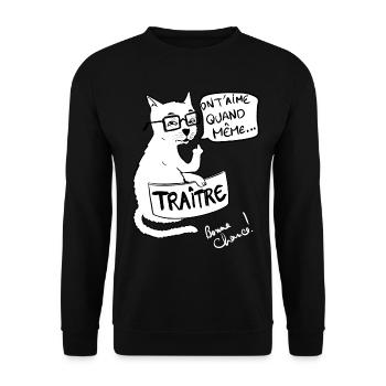Collègue Départ Humour Trahison Mutation Retraite - Sweat-shirt Unisexe - noir - Devant - Alina (178cm) & Michal (187cm)