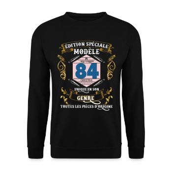 Vignette Auto Anniversaire 40 ans 1984 - Sweat-shirt Unisexe - noir - Devant - Alina (178cm) & Michal (187cm)