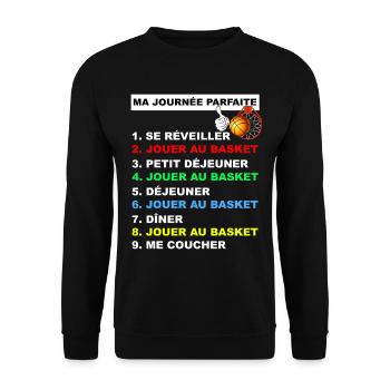 Basketball HommeJournée Parfaite Basket - Sweat-shirt Unisexe - noir - Devant - Alina (178cm) & Michal (187cm)