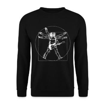 Gitarrist, Musiker, vitruvianer Mann, Rockgitarrist - Unisex Pullover - Schwarz - Vorne - Alina (178cm) & Michal (187cm)