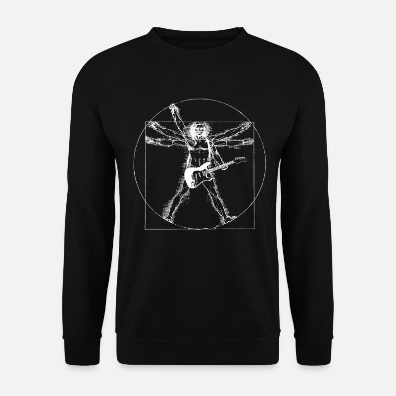 Gitarrist, Musiker, vitruvianer Mann, Rockgitarrist - Unisex Pullover - Schwarz