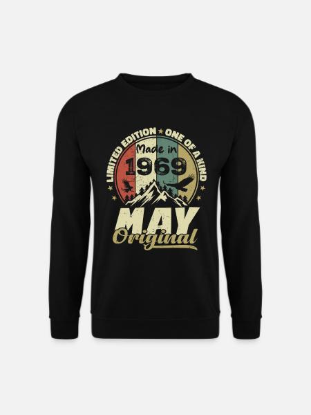 Vintage-Geschenk zum Jubiläum im Mai 1969 - Unisex Pullover - Schwarz