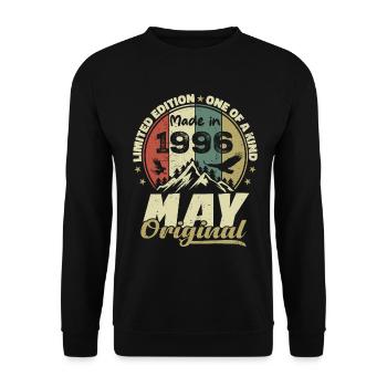 Vintage Anniversary Gift Made in May 1996 - Unisex Sweatshirt - black - Front - Alina (178cm) & Michal (187cm)