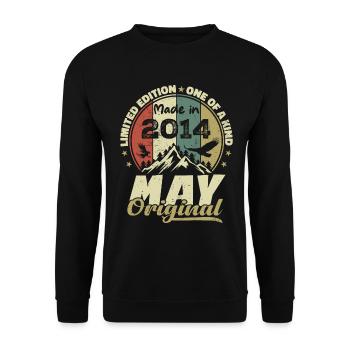 Vintage-Geschenk zum Jubiläum im Mai 2014 - Unisex Pullover - Schwarz - Vorne - Alina (178cm) & Michal (187cm)