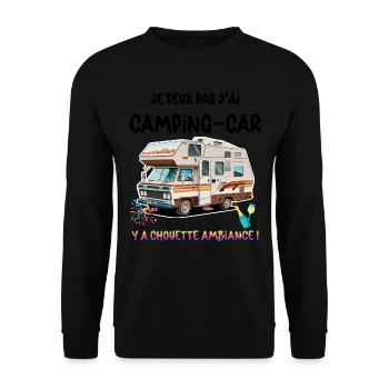 Motorhome Man Women Owl Aperitif - Unisex Sweatshirt - black - Front - Alina (178cm) & Michal (187cm)