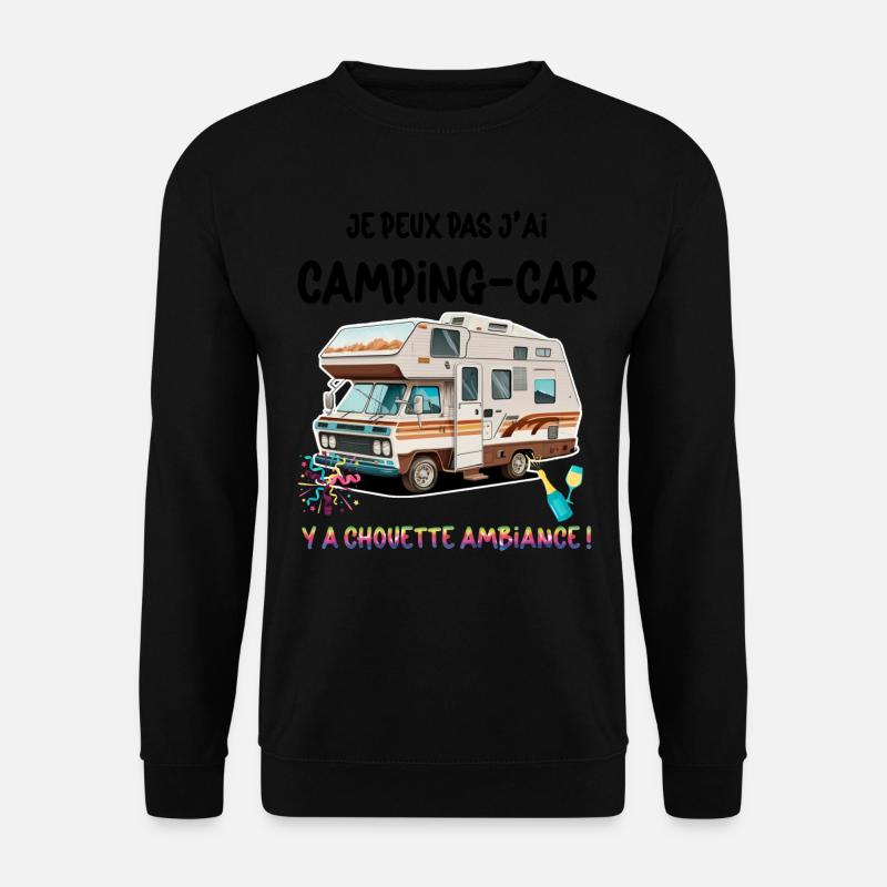Wohnmobil Mann Damen Eule Aperitif - Unisex Pullover - Schwarz