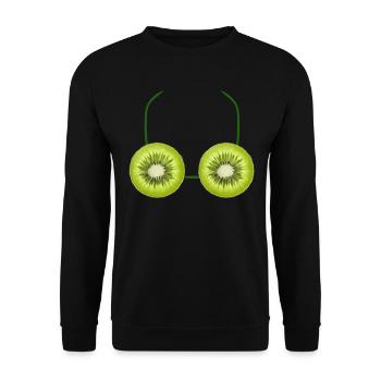 Kiwi Humor Tropical Fruits Bra - Unisex Sweatshirt - black - Front - Alina (178cm) & Michal (187cm)