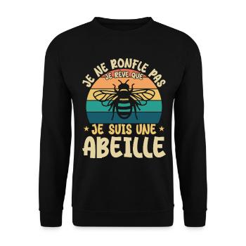 Ich schnarche nicht, ich träume, ich bin eine Biene - Unisex Pullover - Schwarz - Vorne - Alina (178cm) & Michal (187cm)