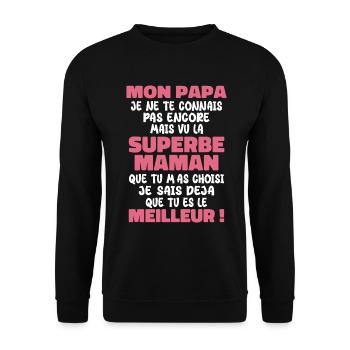 Pregnancy Announcement Gift Future Dad Future Mom - Unisex Sweatshirt - black - Front - Alina (178cm) & Michal (187cm)