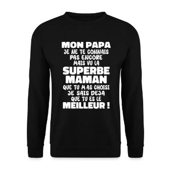 Pregnancy Announcement Gift Future Dad Future Mom - Unisex Sweatshirt - black - Front - Alina (178cm) & Michal (187cm)