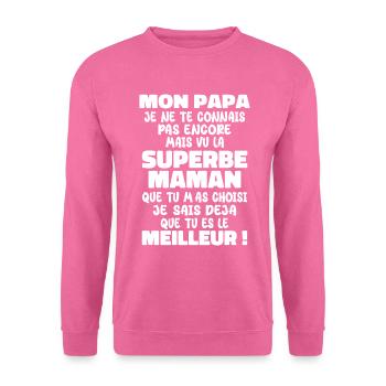 Annonce grossesse Cadeau Futur Papa Future Maman - Sweat-shirt Unisexe - rose - Devant