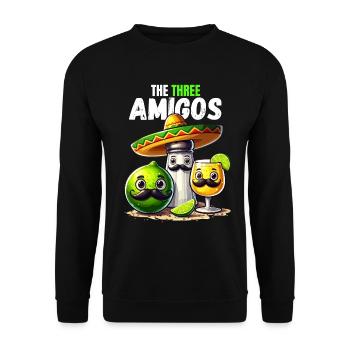 Three Amigos Tequila Lime Salt Mexico Funny - Unisex Sweatshirt - black - Front - Alina (178cm) & Michal (187cm)