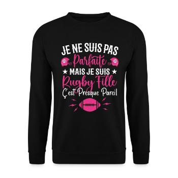 Rugby Femme Fille Cadeau Joueur De Rugby - Sweat-shirt Unisexe - noir - Devant - Alina (178cm) & Michal (187cm)