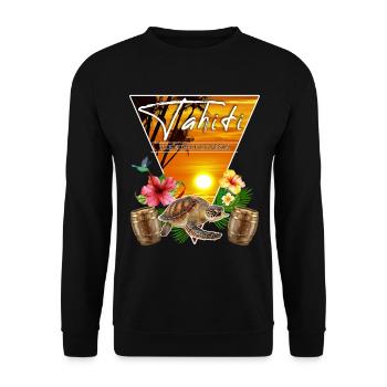 Tahiti French Polynesia Colibri Tortue - Sweat-shirt Unisexe - noir - Devant - Alina (178cm) & Michal (187cm)