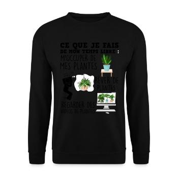 Plante Homme Femme Jardinage Eté Printemps - Sweat-shirt Unisexe - noir - Devant - Alina (178cm) & Michal (187cm)
